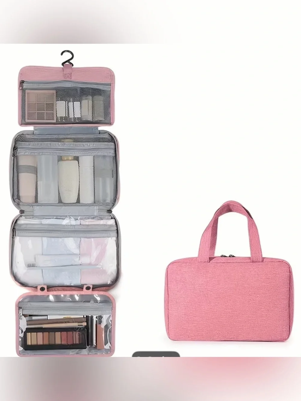 Pink Hanging Travel Organizer Toiletry Bag